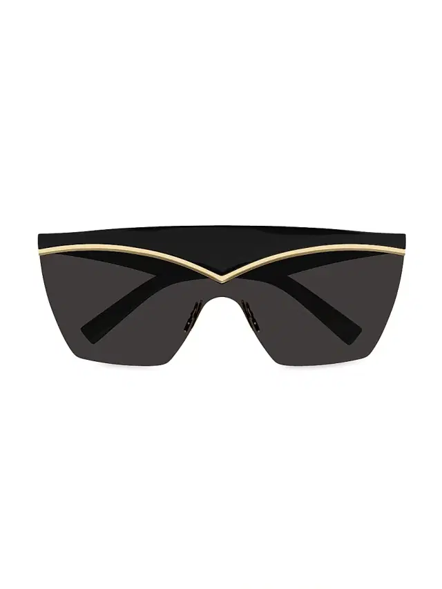 Saint Laurent Women's Fashion Show Inspired Mask Sunglasses - Black