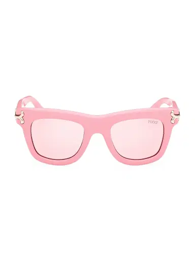 PUCCI Women's 50MM Logo-Detailed Square Sunglasses - Shiny Pink Blush | Thumbnail 2