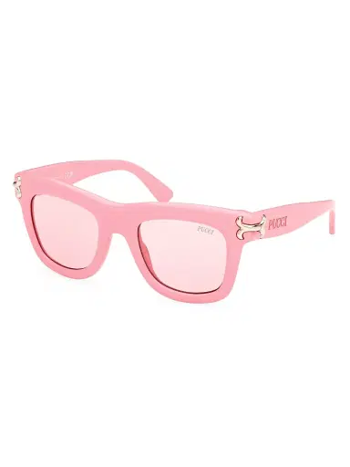 PUCCI Women's 50MM Logo-Detailed Square Sunglasses - Shiny Pink Blush | Thumbnail 1