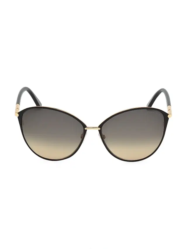 TOM FORD Women's Penelope 59MM Polarized Lens Oversize Round Sunglasses - Black