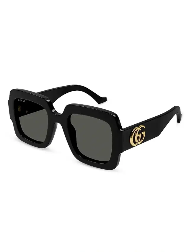Gucci Women's Plastique 50MM Oversized Square Sunglasses - Black Grey