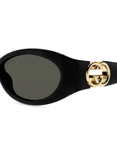 Gucci Women's Hailey 54MM Oval Sunglasses - Black Grey | Thumbnail 3 Gucci Women's Hailey 54MM Oval Sunglasses - Black Grey | Thumbnail 3