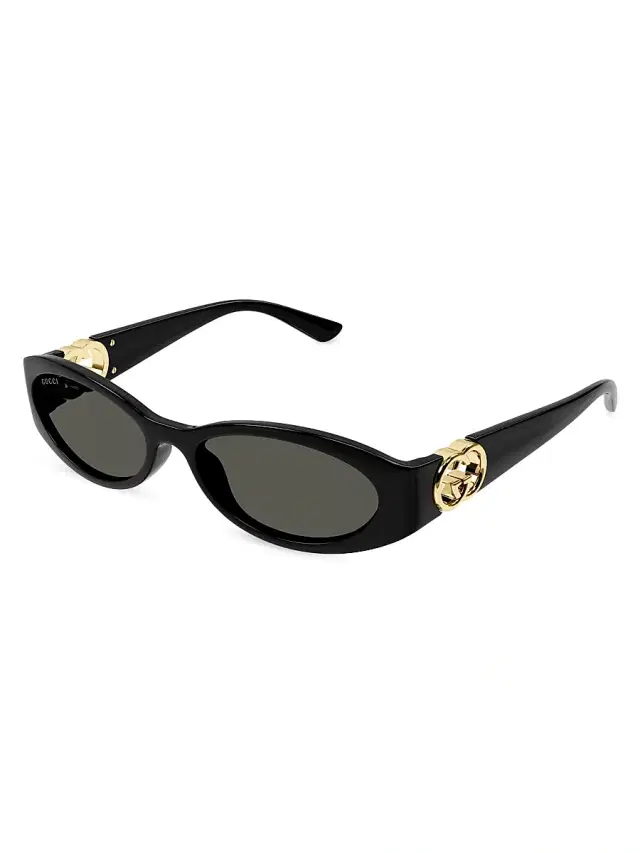 Women's Hailey 54MM Oval Sunglasses - Black Grey