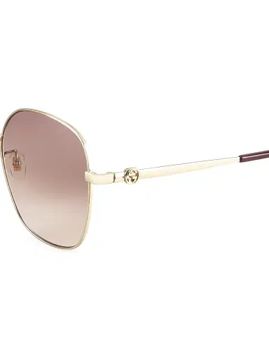 Gucci Women's Cut Out 61MM Square Sunglasses - Gold | Thumbnail 3