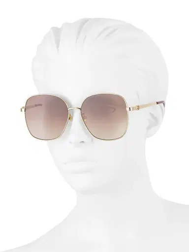 Gucci Women's Cut Out 61MM Square Sunglasses - Gold | Thumbnail 4