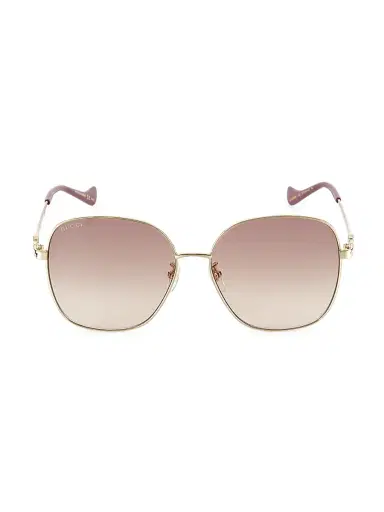 Gucci Women's Cut Out 61MM Square Sunglasses - Gold | Thumbnail 1