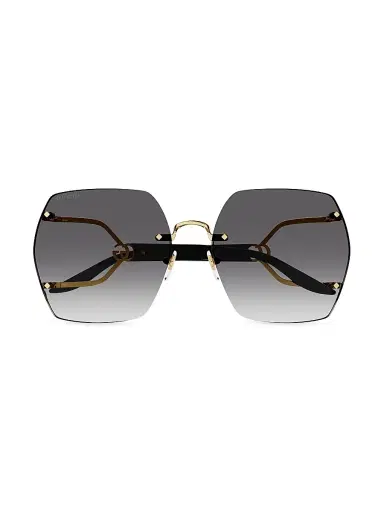Gucci Women's Diapason 62MM Geometric Sunglasses - Gold Black Gradient | Thumbnail 2
