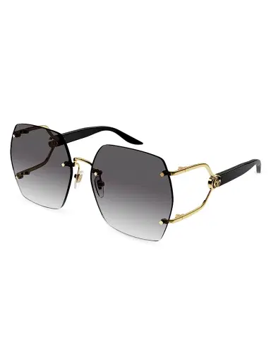 Gucci Women's Diapason 62MM Geometric Sunglasses - Gold Black Gradient | Thumbnail 1