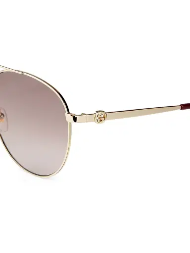 Gucci Women's 61MM Pilot Sunglasses - Gold | Thumbnail 3
