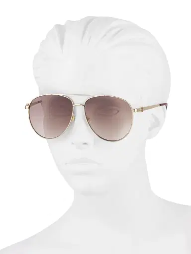 Gucci Women's 61MM Pilot Sunglasses - Gold | Thumbnail 4