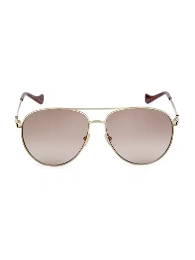Gucci Women's 61MM Pilot Sunglasses - Gold | Thumbnail 1