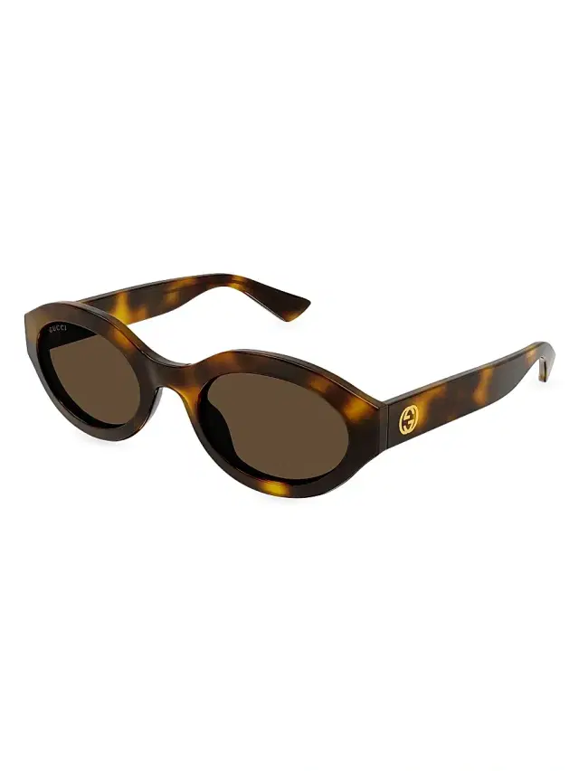 Women's Minimal GG 53MM Oval Sunglasses - Black Grey