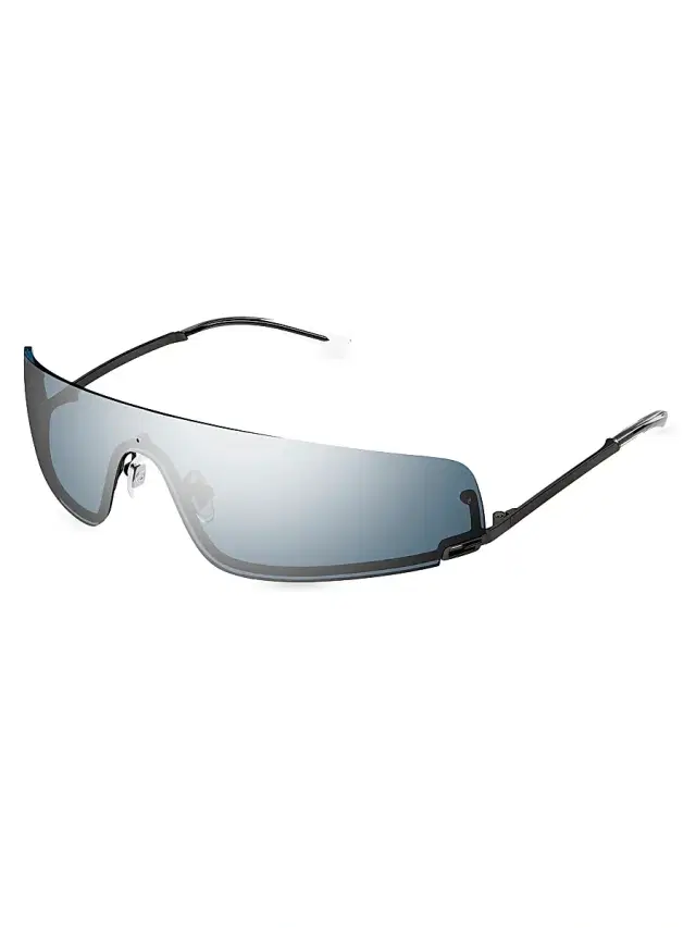 Gucci Women's Tom 99MM Shield Sunglasses - Black Grey Mirror