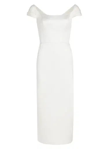 Amsale Women's Mikado Satin & Taffeta Off-The-Shoulder Bridal Dress - Silk White - Size 16 | Thumbnail 1 Amsale Women's Mikado Satin & Taffeta Off-The-Shoulder Bridal Dress - Silk White - Size 16 | Thumbnail 1