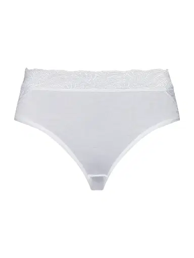 Hanro Women's Cotton Delight Lace-Trim Briefs - White - Size XS | Thumbnail 1 Hanro Women's Cotton Delight Lace-Trim Briefs - White - Size XS | Thumbnail 1