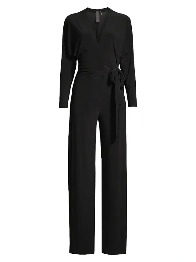 Women's Dolman Wrap Jumpsuit - Black