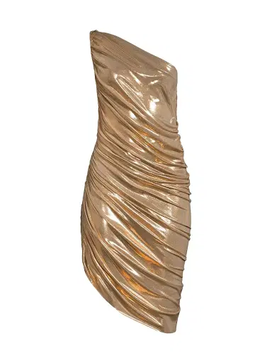 Norma Kamali Women's Diana Metallic One-Shoulder Minidress | Thumbnail 1 Norma Kamali Women's Diana Metallic One-Shoulder Minidress | Thumbnail 1