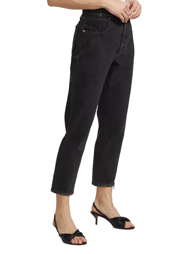 3.1 Phillip Lim Women's High-Rise Zip Detail Jeans - Black - Size 12 | Thumbnail 4