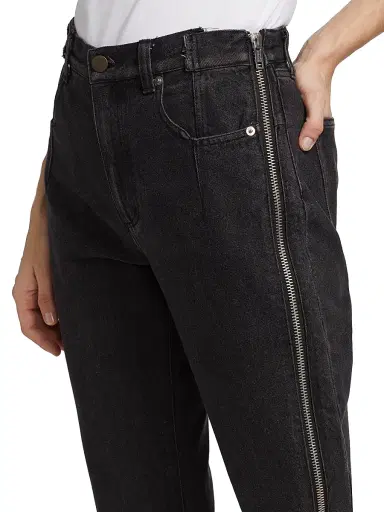 3.1 Phillip Lim Women's High-Rise Zip Detail Jeans - Black - Size 12 | Thumbnail 6