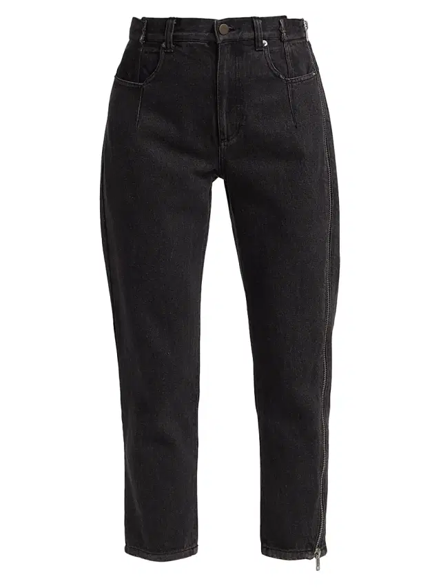 3.1 Phillip Lim Women's High-Rise Zip Detail Jeans - Black