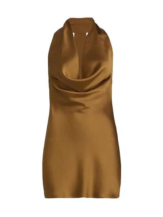 Norma Kamali Women's Satin Cowlneck Minidress - Woods