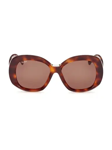 Max Mara Women's 55MM Round Sunglasses - Dark Havana Brown | Thumbnail 2