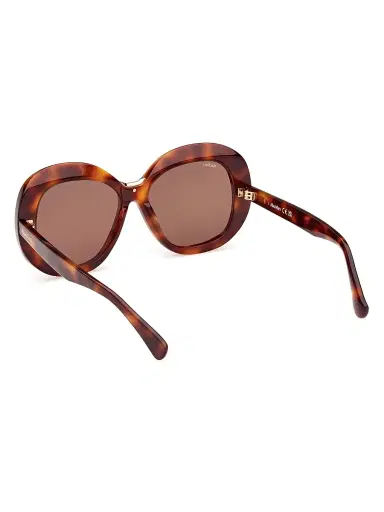 Max Mara Women's 55MM Round Sunglasses - Dark Havana Brown | Thumbnail 4