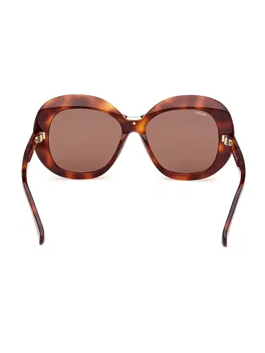 Max Mara Women's 55MM Round Sunglasses - Dark Havana Brown | Thumbnail 5