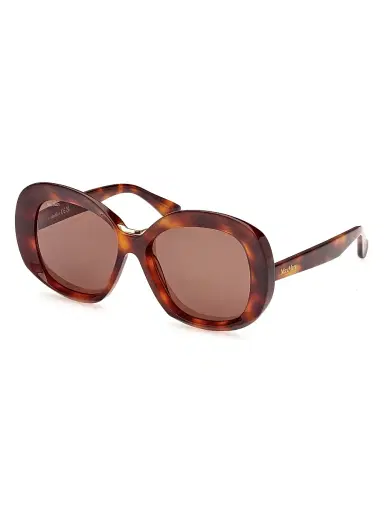 Max Mara Women's 55MM Round Sunglasses - Dark Havana Brown | Thumbnail 1