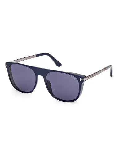 Tom Ford Men's 55MM Square Sunglasses - Shiny Navy Blue | Thumbnail 1 Tom Ford Men's 55MM Square Sunglasses - Shiny Navy Blue | Thumbnail 1