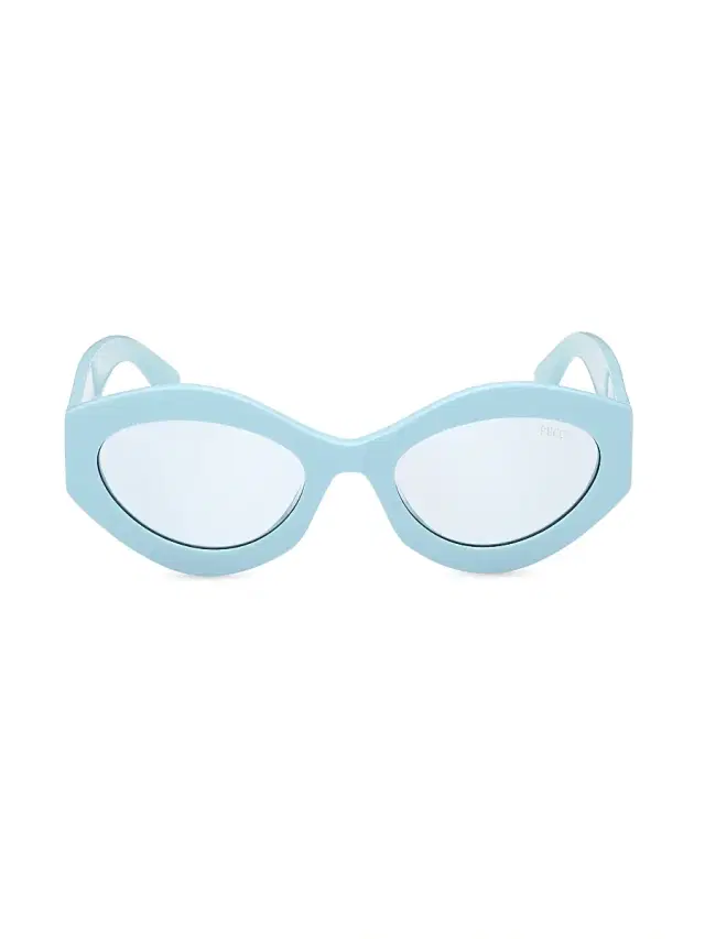 Women's 54MM Cat-Eye Sunglasses - Shiny Blue