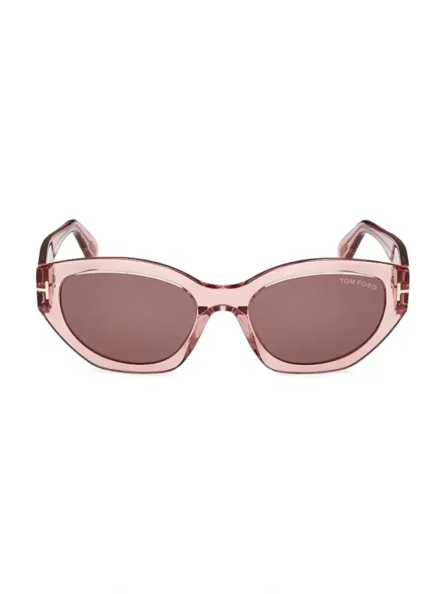 TOM FORD Women's Penny 55MM Geometric Sunglasses - Transparent Rose Brown