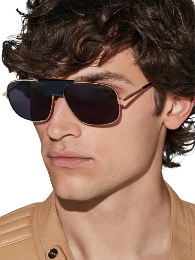 Tom Ford Men's 62MM Navigator Sunglasses - Rose Gold Black Smoke | Thumbnail 2