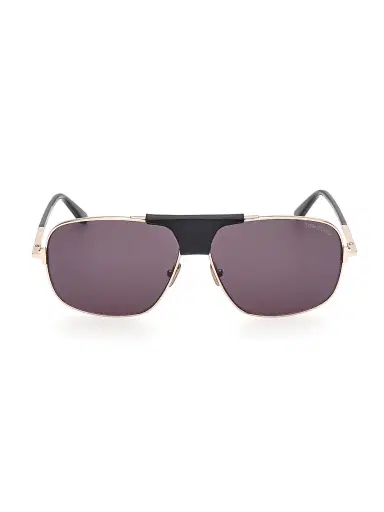 Tom Ford Men's 62MM Navigator Sunglasses - Rose Gold Black Smoke | Thumbnail 3