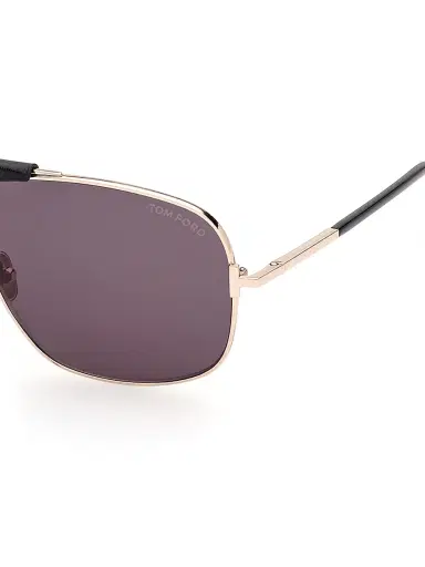 Tom Ford Men's 62MM Navigator Sunglasses - Rose Gold Black Smoke | Thumbnail 4