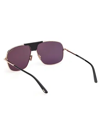 Tom Ford Men's 62MM Navigator Sunglasses - Rose Gold Black Smoke | Thumbnail 6