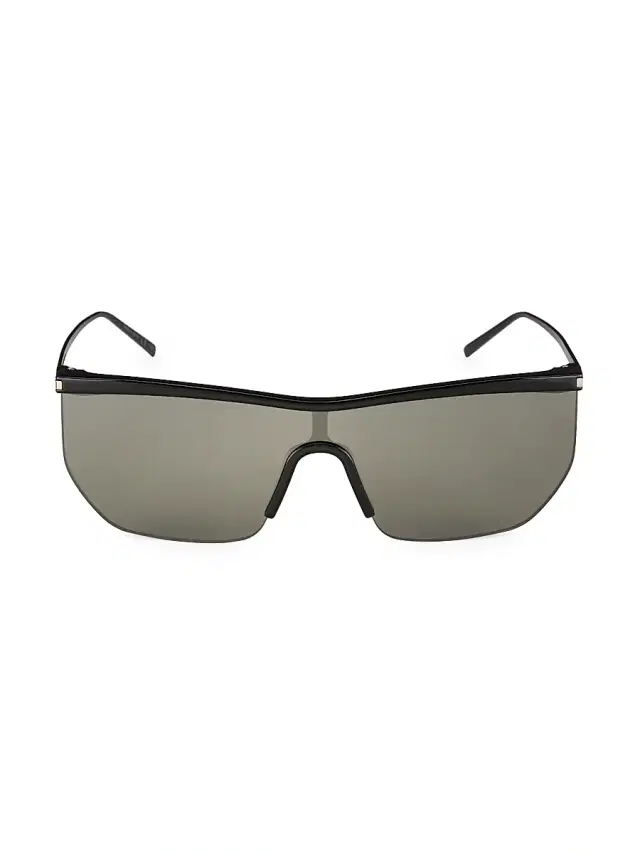 Saint Laurent Women's The Mask 99MM Mask Sunglasses - Black