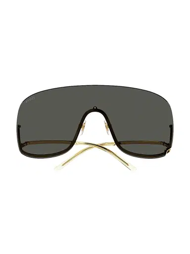 Gucci Women's Tom 99MM Shield Sunglasses - Gold Grey | Thumbnail 2 Gucci Women's Tom 99MM Shield Sunglasses - Gold Grey | Thumbnail 2