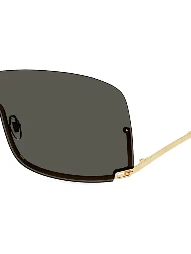 Gucci Women's Tom 99MM Shield Sunglasses - Gold Grey | Thumbnail 3 Gucci Women's Tom 99MM Shield Sunglasses - Gold Grey | Thumbnail 3