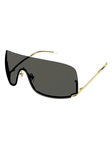 Gucci Women's Tom 99MM Shield Sunglasses - Gold Grey | Thumbnail 1 Gucci Women's Tom 99MM Shield Sunglasses - Gold Grey | Thumbnail 1
