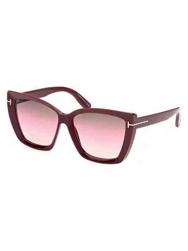 TOM FORD Women's Scarlet 57MM Square Sunglasses - Shiny Burgundy | Thumbnail 2 TOM FORD Women's Scarlet 57MM Square Sunglasses - Shiny Burgundy | Thumbnail 2