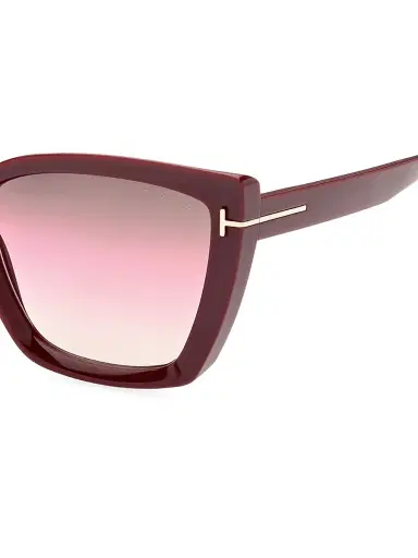 TOM FORD Women's Scarlet 57MM Square Sunglasses - Shiny Burgundy | Thumbnail 3 TOM FORD Women's Scarlet 57MM Square Sunglasses - Shiny Burgundy | Thumbnail 3
