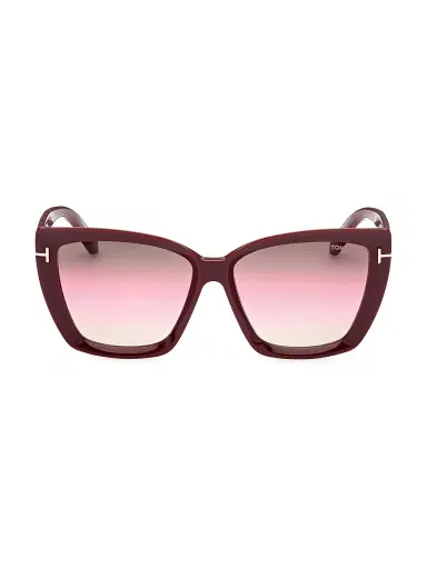 TOM FORD Women's Scarlet 57MM Square Sunglasses - Shiny Burgundy | Thumbnail 1 TOM FORD Women's Scarlet 57MM Square Sunglasses - Shiny Burgundy | Thumbnail 1