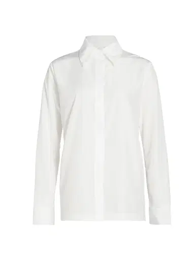 Norma Kamali Women's Long-Sleeve Shirt - Snow White | Thumbnail 1 Norma Kamali Women's Long-Sleeve Shirt - Snow White | Thumbnail 1