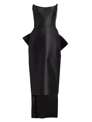 Amsale Women's Pointed Strapless Bow Cocktail Dress - Black | Thumbnail 7 Amsale Women's Pointed Strapless Bow Cocktail Dress - Black | Thumbnail 7