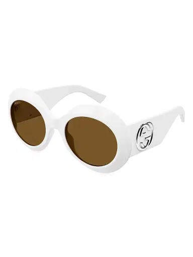 Gucci Women's Fashion Show 54MM Round Sunglasses - White Brown | Thumbnail 2 Gucci Women's Fashion Show 54MM Round Sunglasses - White Brown | Thumbnail 2