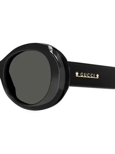 Gucci Women's Symbol 52MM Oval Sunglasses - Black Grey | Thumbnail 3