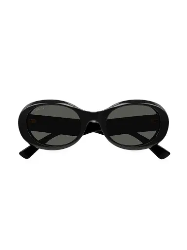 Gucci Women's Symbol 52MM Oval Sunglasses - Black Grey | Thumbnail 1