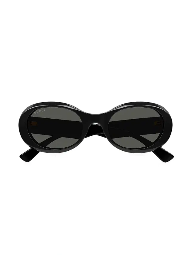 Women's Symbol 52MM Oval Sunglasses - Black Grey