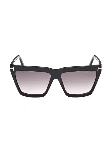 TOM FORD Women's 56MM Geometric Sunglasses - Black Gradient Smoke Pink | Thumbnail 2